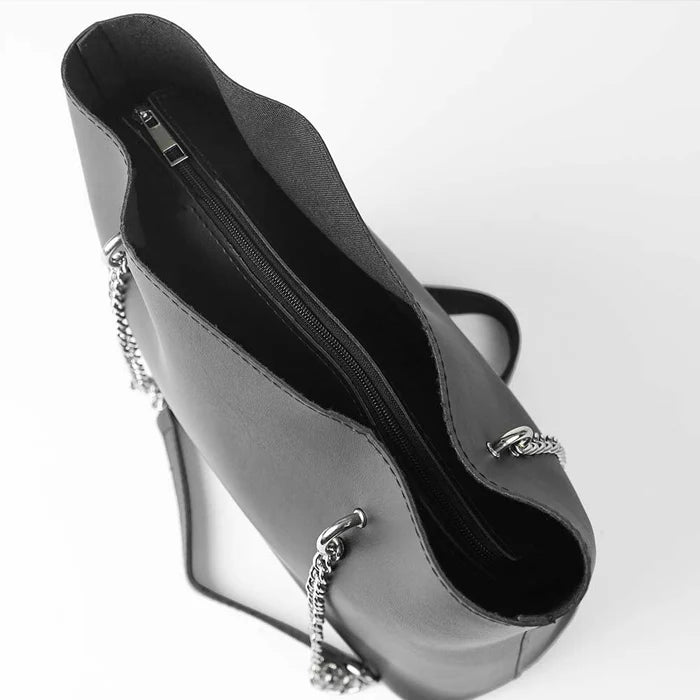 Leather-Verona Tote Bag Black
