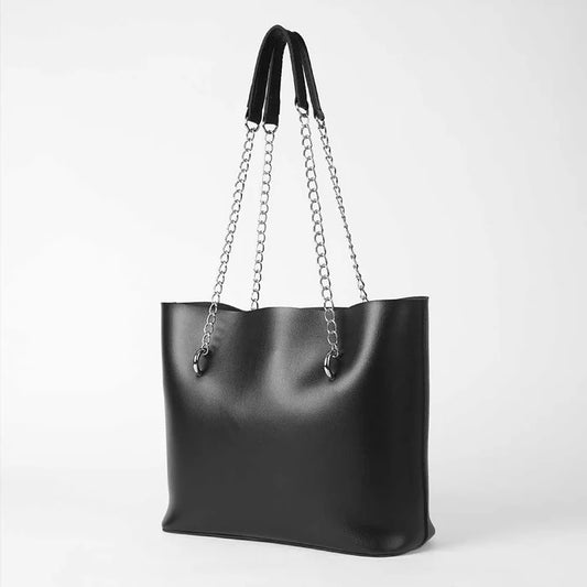 Leather-Verona Tote Bag Black