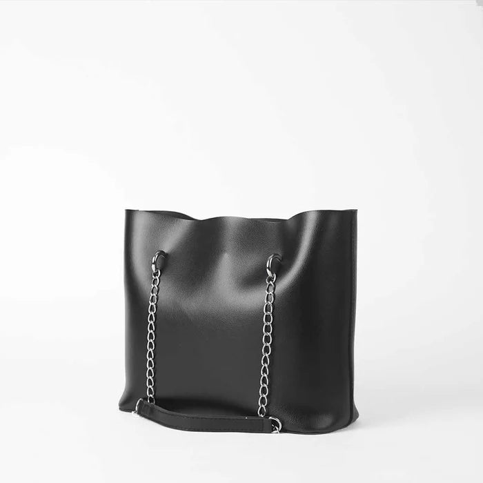 Leather-Verona Tote Bag Black