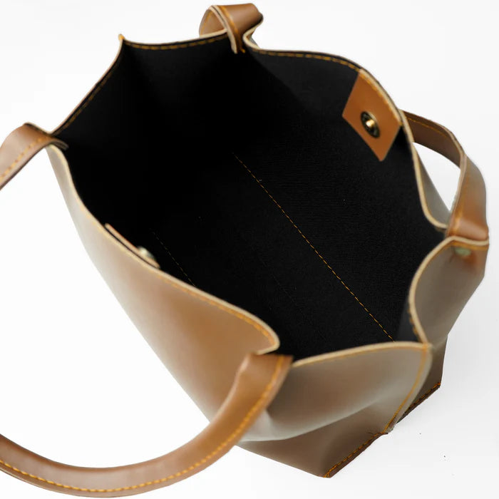 Leather-Daily Tote Bag Brown