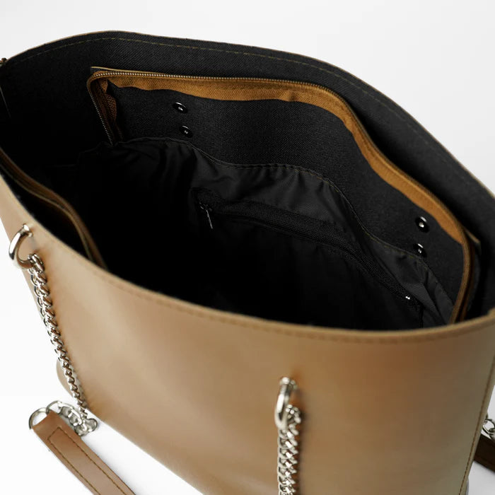 Leather-Verona Tote Bag Brown