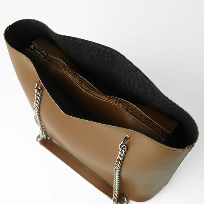 Leather-Verona Tote Bag Brown