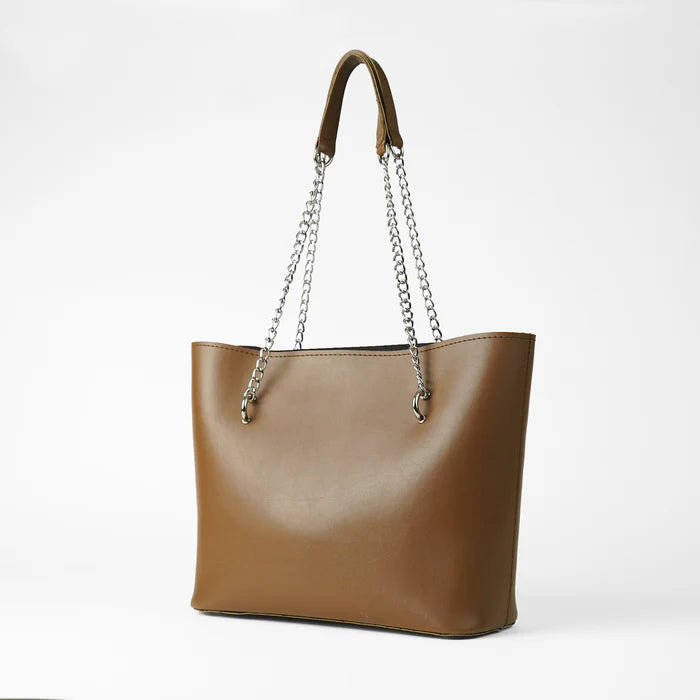 Leather-Verona Tote Bag Brown