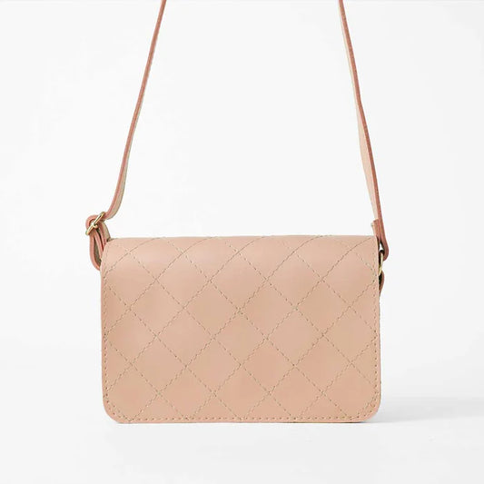 Cross Stitch Crossbody Bag Peach