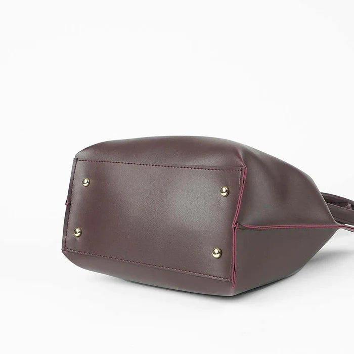 Leather-Daily Tote Bag Maroon
