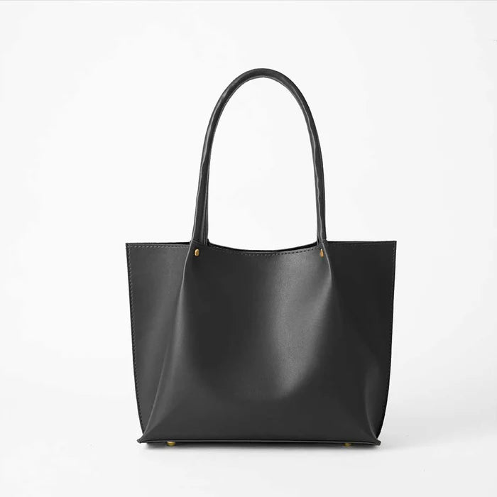 Leather-Daily Tote Bag Black