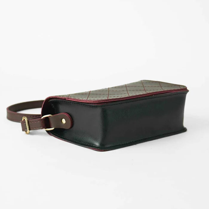 Cross Stitch Crossbody Bag maroon