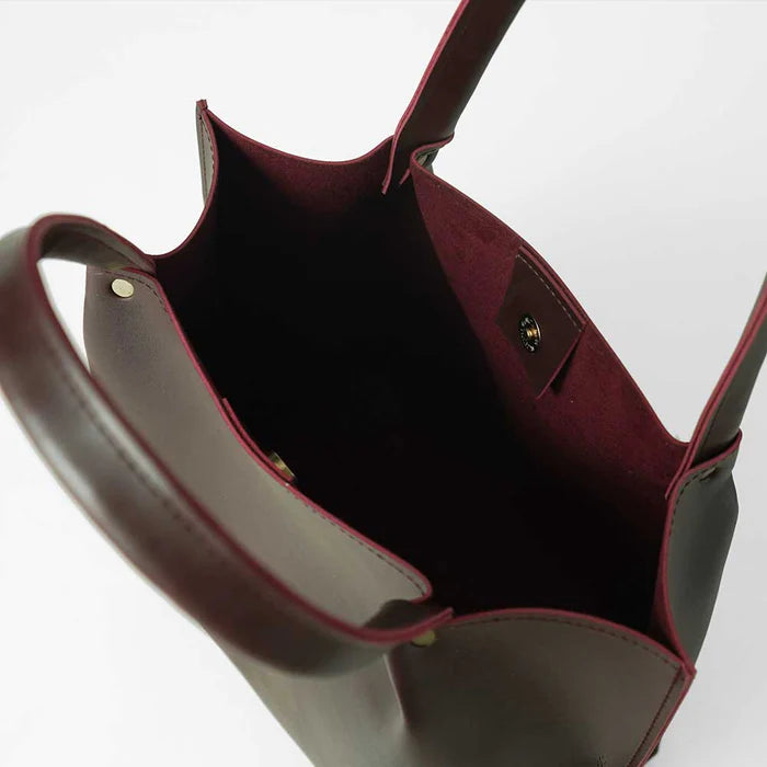 Leather-Daily Tote Bag Maroon