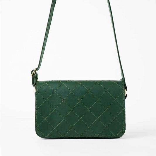 Cross Stitch Crossbody Bag Green