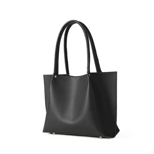 Leather-Daily Tote Bag Black