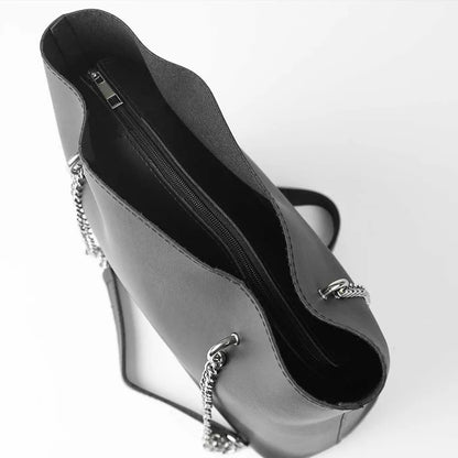 Leather-Verona Tote Bag Black