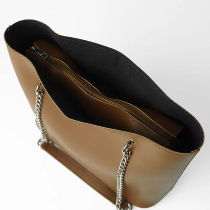 Leather-Verona Tote Bag Brown