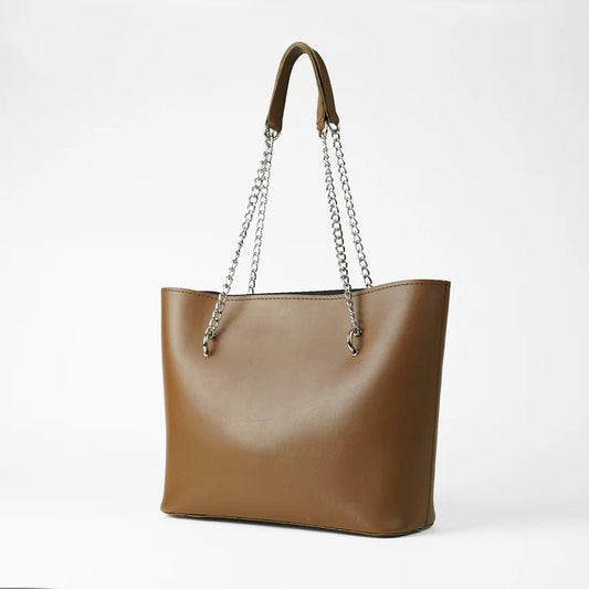 Leather-Verona Tote Bag Brown