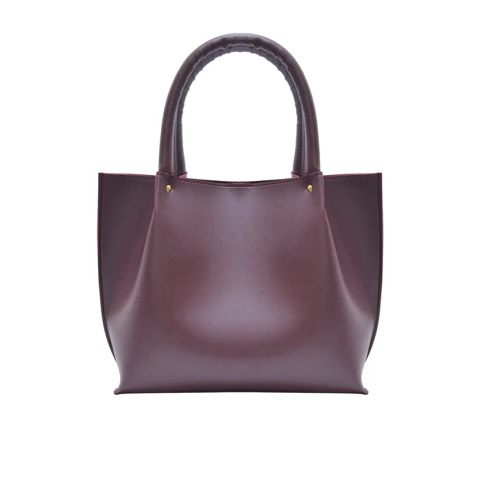 Leather-Daily Tote Bag Maroon