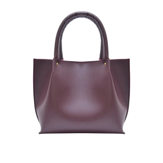 Leather-Daily Tote Bag Maroon