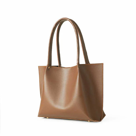 Leather-Daily Tote Bag Brown