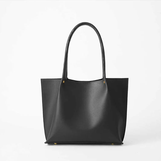 Leather-Daily Tote Bag Black