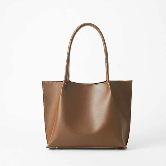 Leather-Daily Tote Bag Brown